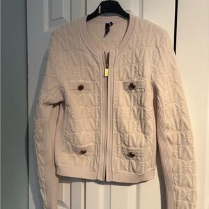Women's Cream Knit Zip-Front Jacket Marciano